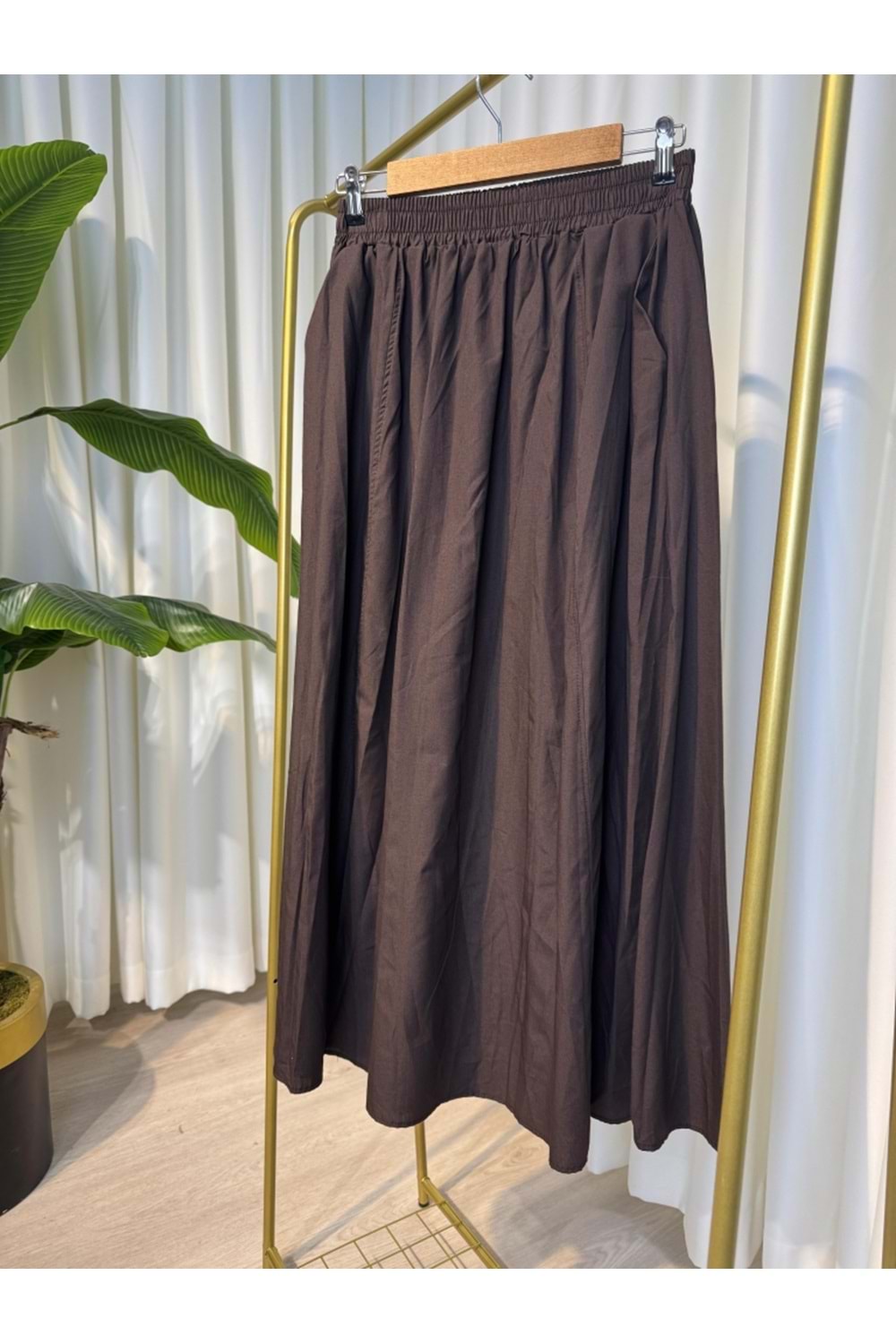 Qumika Poplin Etek - ACI KAHVE - STANDART