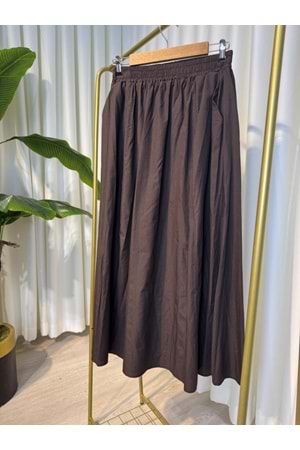 Qumika Poplin Etek - ACI KAHVE - STANDART