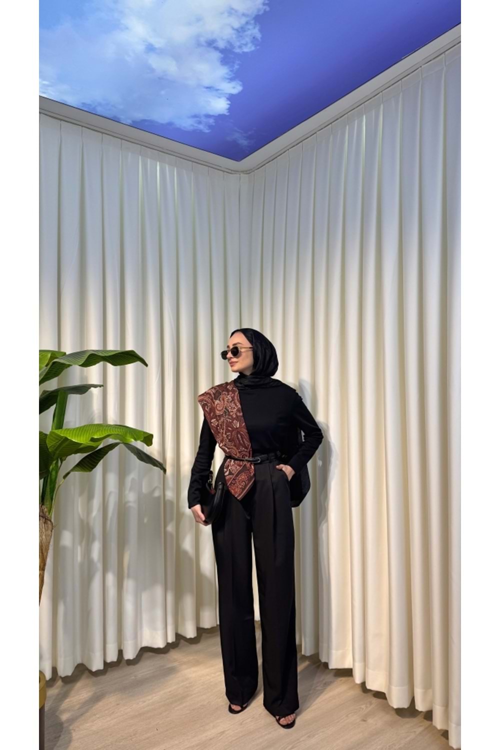 PREMIUM PALAZZO PANTOLON - Siyah