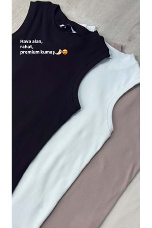 Qumika - Fitilli Sıfır Kol Crop -YK-1125 - Beyaz - S