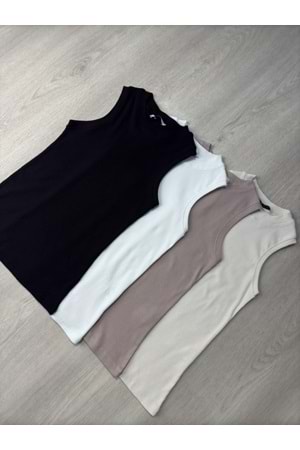 Qumika - Fitilli Sıfır Kol Crop -YK-1125 - Beyaz - S